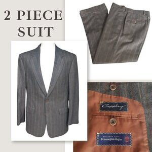 Coppley Ermenegildo Zegna Grey 2 Piece Men's Suit Wool & Cashmere 40R W33